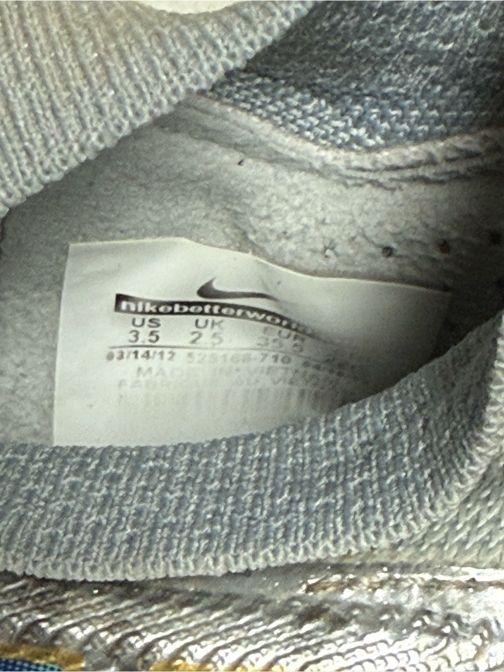 Nike girls  Silver Iridescent High-Top Athletic Shoes - Picture 9 of 10